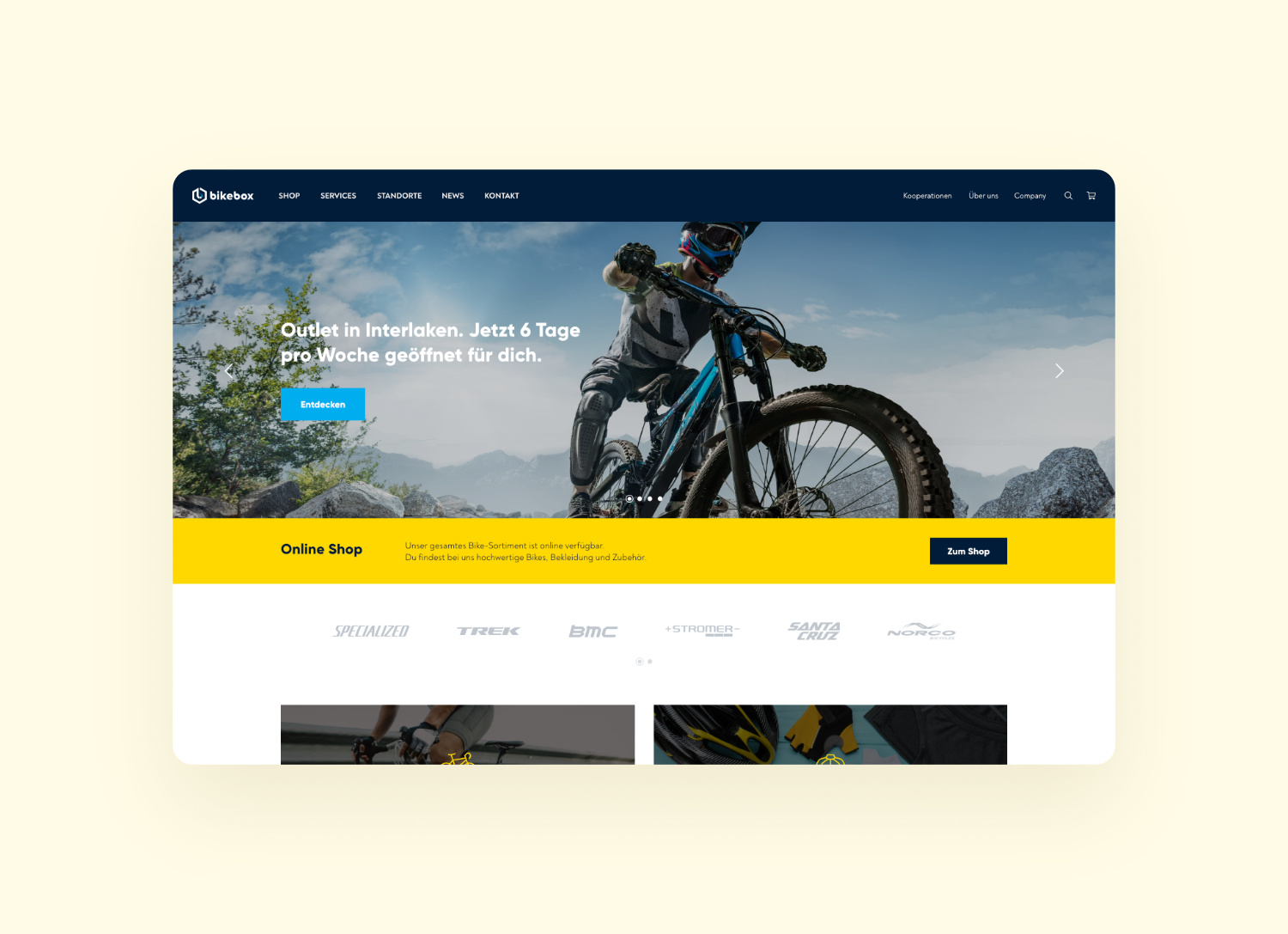 Visual design for the top bike reseller in Switzerland